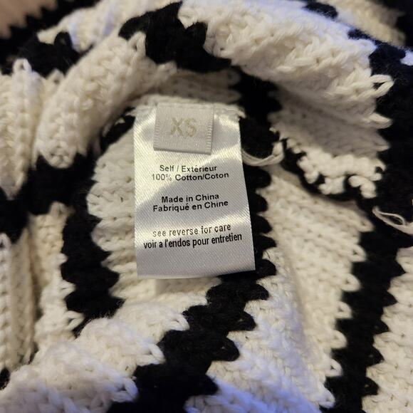 Caroline Constas oversized black Striped v-neck sweater size XS - Picture 5 of 5